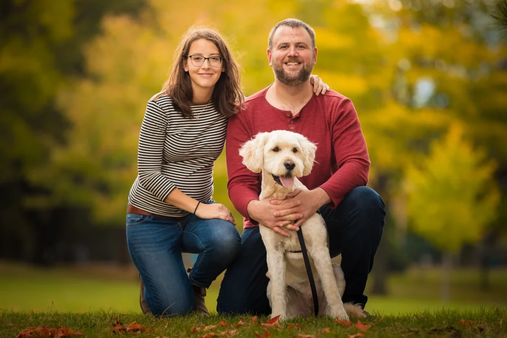 Fall Family Portrait with dog