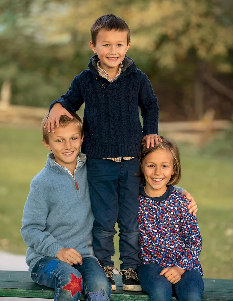 A portrait of just the children at a Todmorden Mills Toronto family photo session