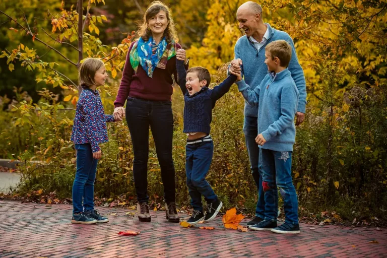 Fall Family photo at Todmorden Mills in East York.