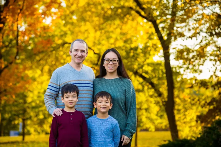 Parents and boys together for a traditional family portrait at Scarborough Bluffs